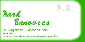 mark banovics business card