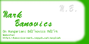 mark banovics business card
